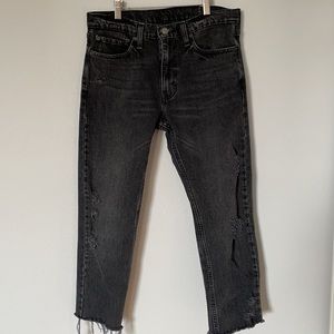 Levi 510 Cropped Distressed Jeans
